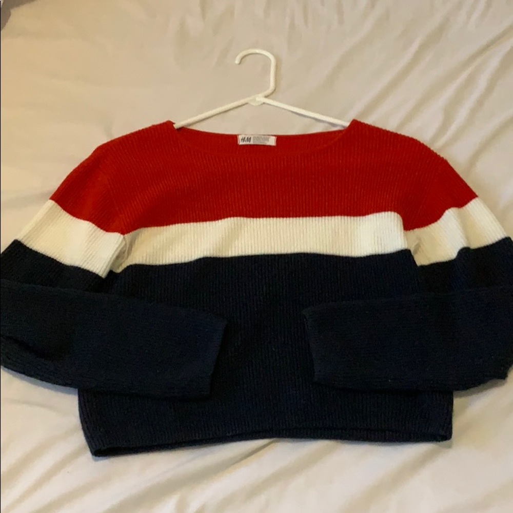 H&M Red, White, and Blue Long-sleeve Shirt